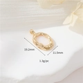 Golden irregular oval lava texture pendant 19.2x11.5mm for DIY jewelry making - 14K Gold Irregular Oval White Shell (H-11786)