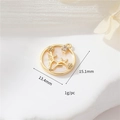 14k gold-filled 15.1mm deer antler charm with iridescent shell inlay and zircon stone - Antler Round Style (WX6043)