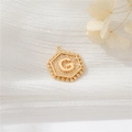Gold hexagon pendant with letter G and beaded edge for DIY necklaces or bracelets - Gold Letter G (P24279-G)