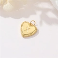 Gepolijste 14k gouden hart hanger met letter X gravure en gedraaide rand - Stijl X (H-10535)