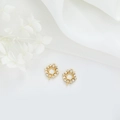 14k vergulde ronde zirkoon sieraad connector voor DIY kettingen en armbanden - Holle Zeshoekige Ring (H-7677)