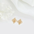 14k vergulde bloemhangers met zirkoon voor DIY sieraden maken en verbinden van onderdelen - Holle Klaver Stijl (H-7678)