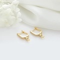 Boucle d'oreille minimaliste plaquée or 14k avec zircone et anneau pour bijoux DIY créations - Style Zircon Pavé (H-7871)