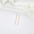 Elegante vergulde sieraden verlengkettingen met ronde lussen op witte zijden achtergrond - Verbindingsketting (N-0353)