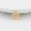 Pendentif pièce œil protecteur plaqué or avec rayons de soleil et zircons sur sable - Relief Soleil Zircon Blanc (H-3758 Blanc)