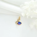 Pendentif cygne doré avec pierre œil de chat bleu-violet et détails en diamants étincelants - Cygne / Violet