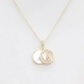 Elegante goldene Schichtkette mit Perlmuttanhänger, Halbmond und Sternen für Damen - Warme Figur Anhänger (S-0113 Gold)