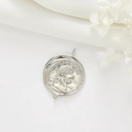 Pendentif pièce romaine argentée vintage avec relief César et gravure minimaliste - Palladium