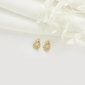 Gold plated glove charms with zircon snowflakes and hanging rings for jewelry DIY - Glove Style(H-6722)