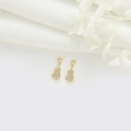 Macro detail of gold plated musical instrument pendants with clear micro zircon stones - Guitar Style(H-7162)