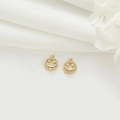 14k gold plated heart eye smiley face charms with white zircon inlay for DIY jewelry - Heart Eye Smiley Face Style (H-7169)