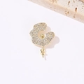 Zirkoon bloemblaadje hangerzetting in goud voor DIY parelsieraden maken accessoires - Golvend Pavé Inlay Accessoire (H-9295) / 14K Goud