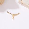 14k vergulde sterren zirkoon hanger connector met pin voor het maken van sieraden - 14K Goud Ster Boog Connector (H-9304)