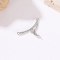 Zilveren hangeronderdeel met sterdetail en zirkonia voor parelmontage op metaal - Palladium Ster Boog Connector (H-9304)
