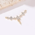 14k vergulde bloemconnector met glanzende zirkoon voor het maken van DIY-sieraden - 14K Goud Bloem Connector (H-9312)