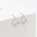 Boucles d'oreilles triangles en argent S925 avec boucle de suspension pour bijoux DIY - Argent (Palladium H-1169)