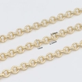 DIY χάλκινοι κρίκοι Rolo 14k με πάχος 2,5mm και εξωτερική διάμετρο 7mm για κοσμήματα - Λεία Αλυσίδα με Στρογγυλούς Κρίκους (AL-248)