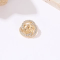 Minimalist 14k gold-plated geometric pendant with micro-set zircon for DIY jewelry making - Four-Petal Flower Base Pendant (H-6054)