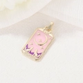 Detail of tarot card The Moon pendant with 14K gold plating and colorful enamel drip - Tarot Moon Style (H-6950)