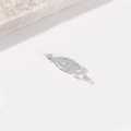Fermoir nœud en or 14K argenté avec micro-zircons pour la création de bijoux - Fermoir ajouré incrusté de strass (Argent N-0437) / Argent