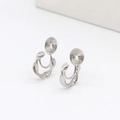 Minimalist silver mosquito coil ear clips with elegant liquid metal irregular design - Silver Irregular Streamline Style (N-0129)