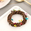 Christmas wreath napkin ring with colorful berries and natural rattan for table decor - 6cm Colorful Berry Rattan Wreath / Colorful Berries
