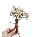 Handgefertigter weißer Talgbeeren Trockenblumenstrauß mit Juteseil für DIY Weihnachtsdeko - Weiß