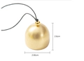 Detail of golden metal Christmas bell pendant with 2.6cm height and 2.85cm base diameter - Diameter 2.8cm / Gold