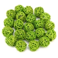 Set of 20 green rattan decorative spheres for festive home window and party decor - 3CM Green Rattan Ball