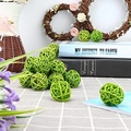 Set of grass green decorative woven rattan balls for Christmas and home shop window display - 3CM Green Rattan Ball