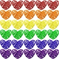 30er Set bunte 6cm Rattanhirsche in Regenbogenfarben für festliche Hochzeitsdeko - 6CM Rattan Herz