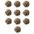 Set di 10 sfere decorative in rattan naturale per addobbi natalizi e fioristica - 5CM Stile Sfera in Rattan Colore Naturale