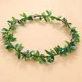 Nature-inspired forest style leafy flower crown with colorful berries for children - Green Leaf Berry Wreath
