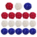 Independence Day woven rattan stars in red, white and blue for patriotic home decor - 3cm Ball (18)