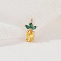 Schattige vergulde ananas hanger met zirkonia voor doe-het-zelf kettingen en oorbellen - Ananas Stijl (H-5166)