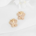Vista detallada de colgantes de mariposa en oro de 14K con circonitas para joyería DIY - Mariposa Voladora (H-7193)