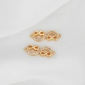 Detail of gold-plated infinity connectors with white zircons for jewelry making - Infinity Style (H-7188)