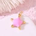 Makroaufnahme von 14K Gold Pink Emaille Seestern Anhänger für DIY Schmuck - Rosa Tropf Seestern (15)