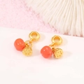 Chinese persimmon and lotus pod gold-plated pendants for lucky jewelry making - Lotus Seed Style (Medium) (D1340)