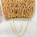 14k gold plated stainless steel O-link chain roll for DIY jewelry making and crafts - Gold (AL-17)