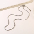 Elegante silberne Edelstahl-Kordelkette für Damen mit verstellbarem Karabinerverschluss - 51.5cm/20 Zoll / Silber