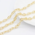 Classic 14k gold plated pig nose anchor chain for DIY necklace and bracelet jewelry making - Gold Pig Nose Link Chain - Medium (AL-363 Medium)