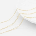 Chaîne à maillons plaquée or 14K pour la création de bijoux DIY et accessoires - Chaîne à Maillons Ronds Bambou Dorée (AL-181)