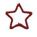 Elastico per capelli a stella in tessuto stropicciato rosso per decoro natalizio - 9cm / Corda di Canapa Rossa