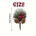 Artificial pine needle branch with red berries and pine cones for Christmas DIY decor - Christmas Pine Picks Red Berry