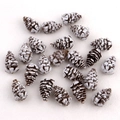 Set di pigne naturali con punte bianche per decorazioni natalizie e fai-da-te invernali - Pigne artificiali / 4cm