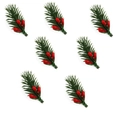 Aghi di pino artificiali con bacche rosse per artigianato natalizio fai-da-te e decori - Foglia di Pino 6cm Centro Floreale