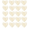 Set mit 20 cremeweißen herzförmigen Rattankugeln für die Dekoration von Hochzeiten - Weiß