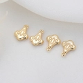 Set of four 14k gold-filled vintage relief beads with intricate floral patterns for DIY bracelets - 14K Gold Vintage Relief Pendant (H-5956)