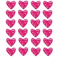 24er-Set rosa herzförmige Rattan-Deko für Hochzeiten und Valentinstag Dekoration - Rosarot